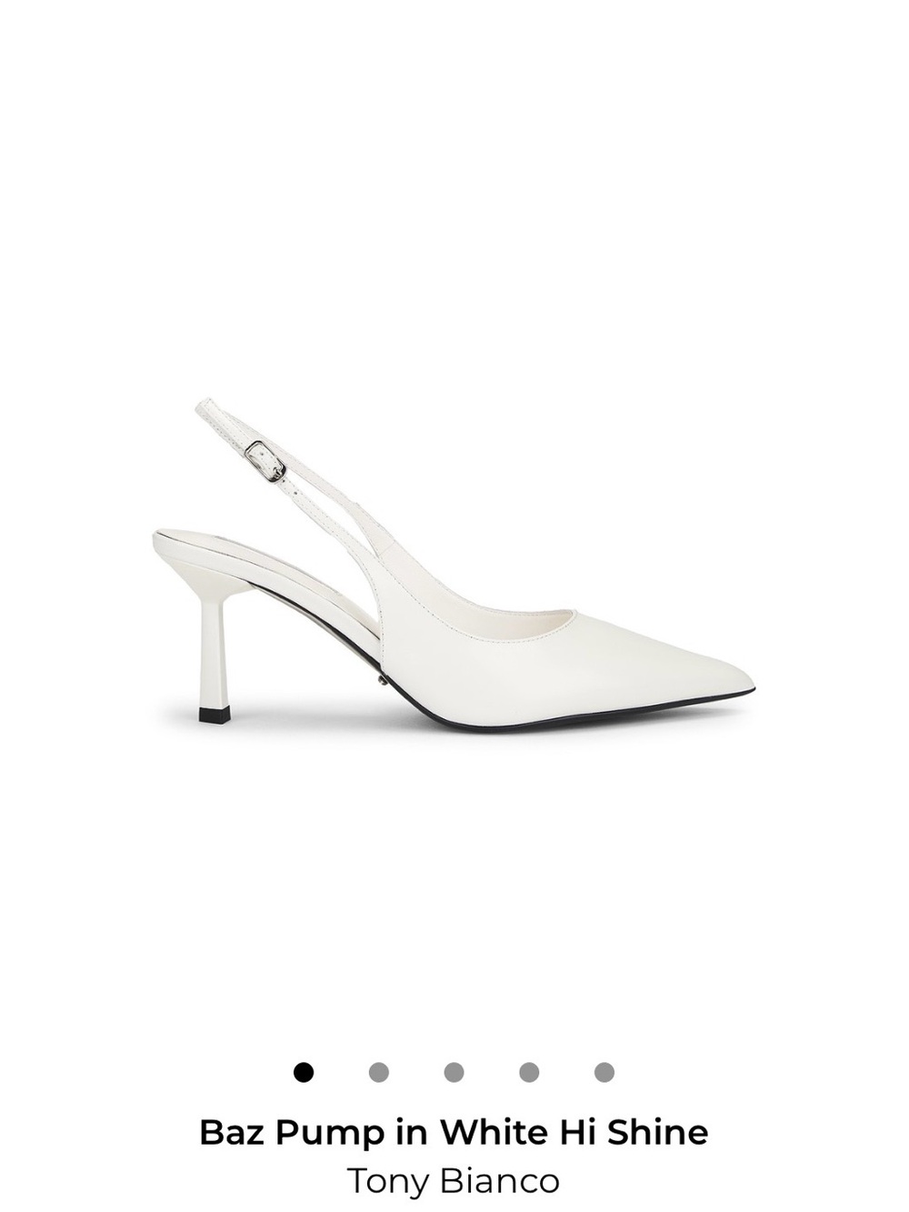 Tony Bianco Baz Pump- White High Shine. Size 8